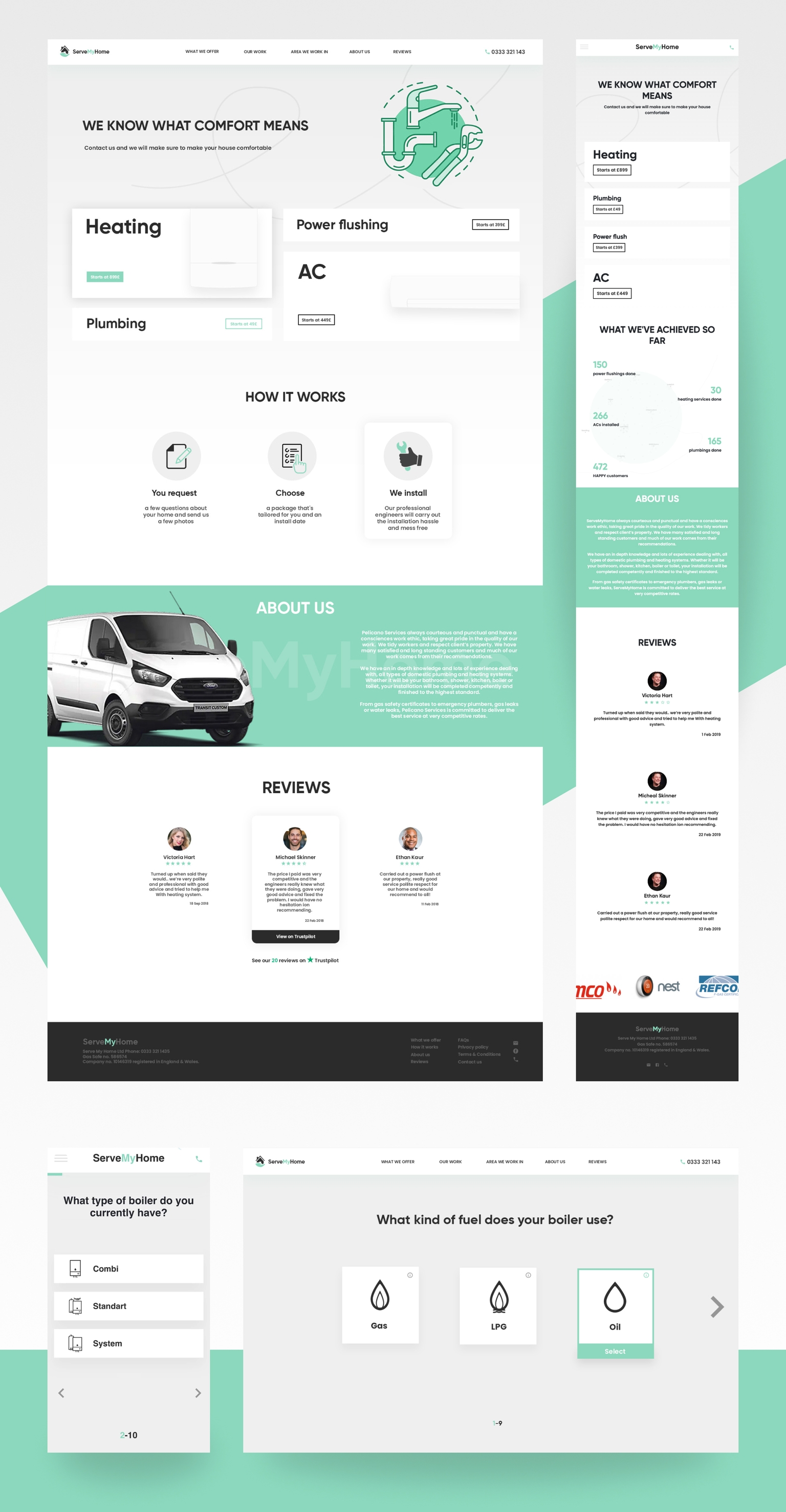 ServeMyHome titulinio puslapio dizainas